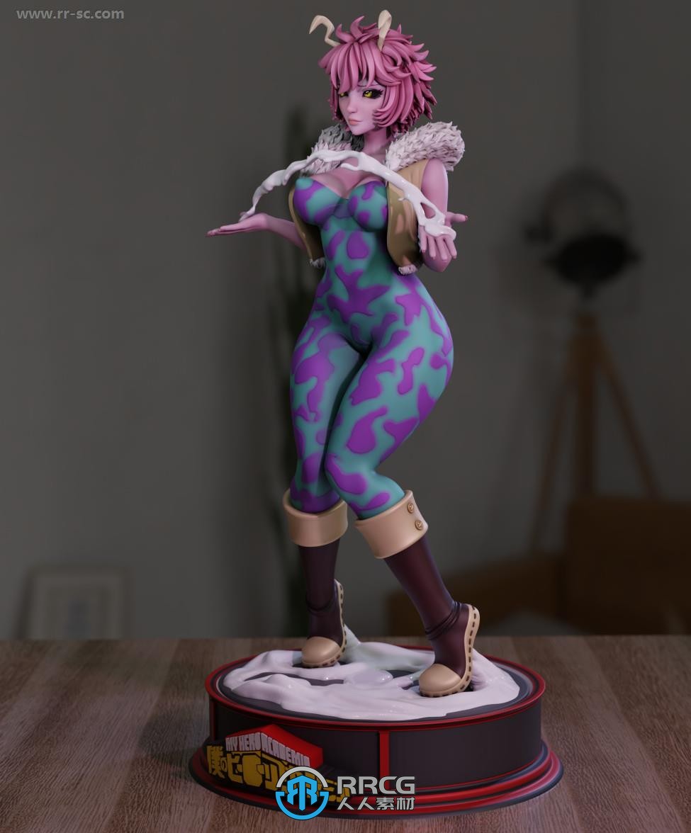 芦户三奈Mina Ashido《我的英雄学院》游戏角色雕刻手办3D打印模型