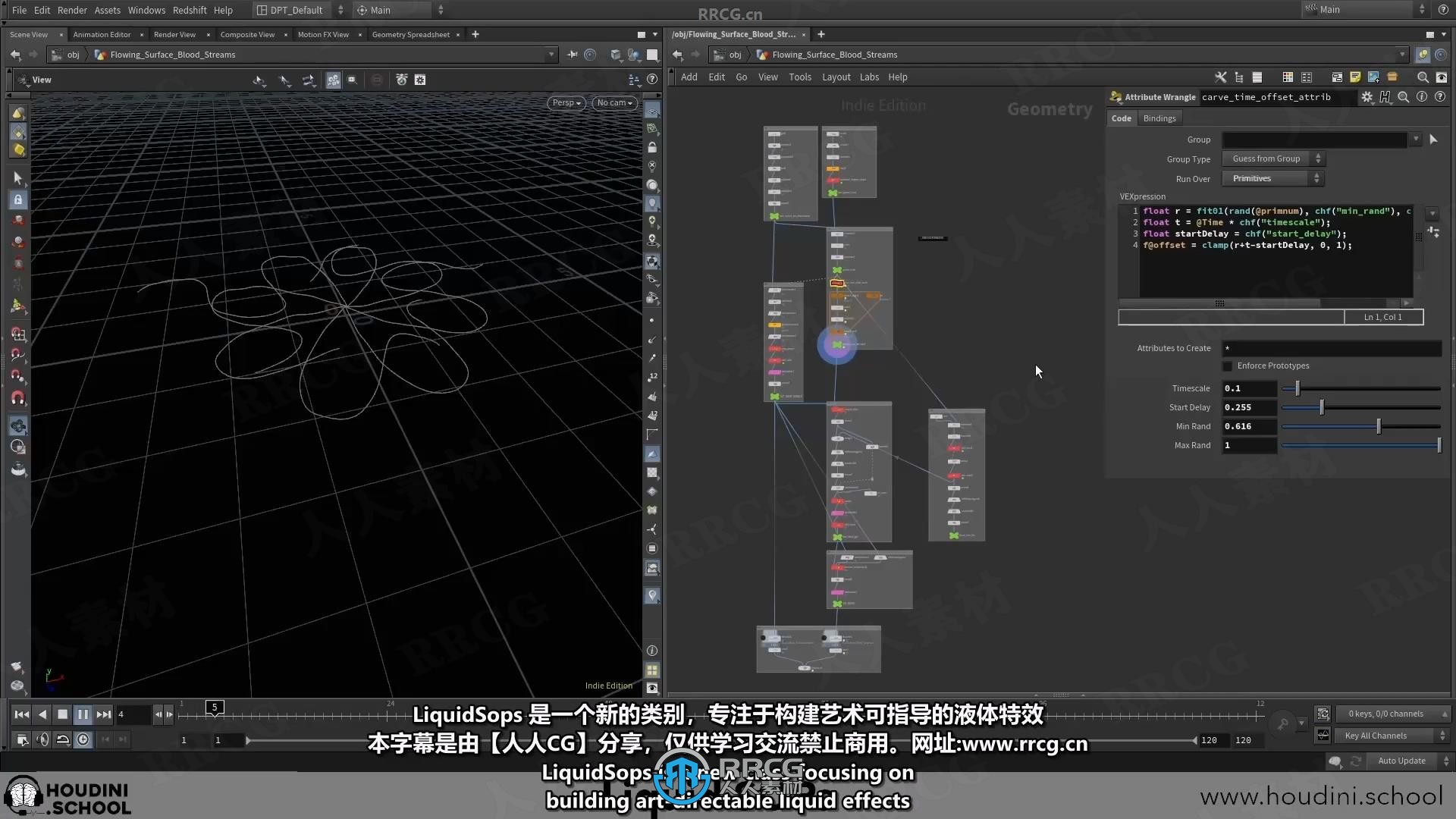 【中文字幕】Houdini中SOP节点液体模拟技术视频教程