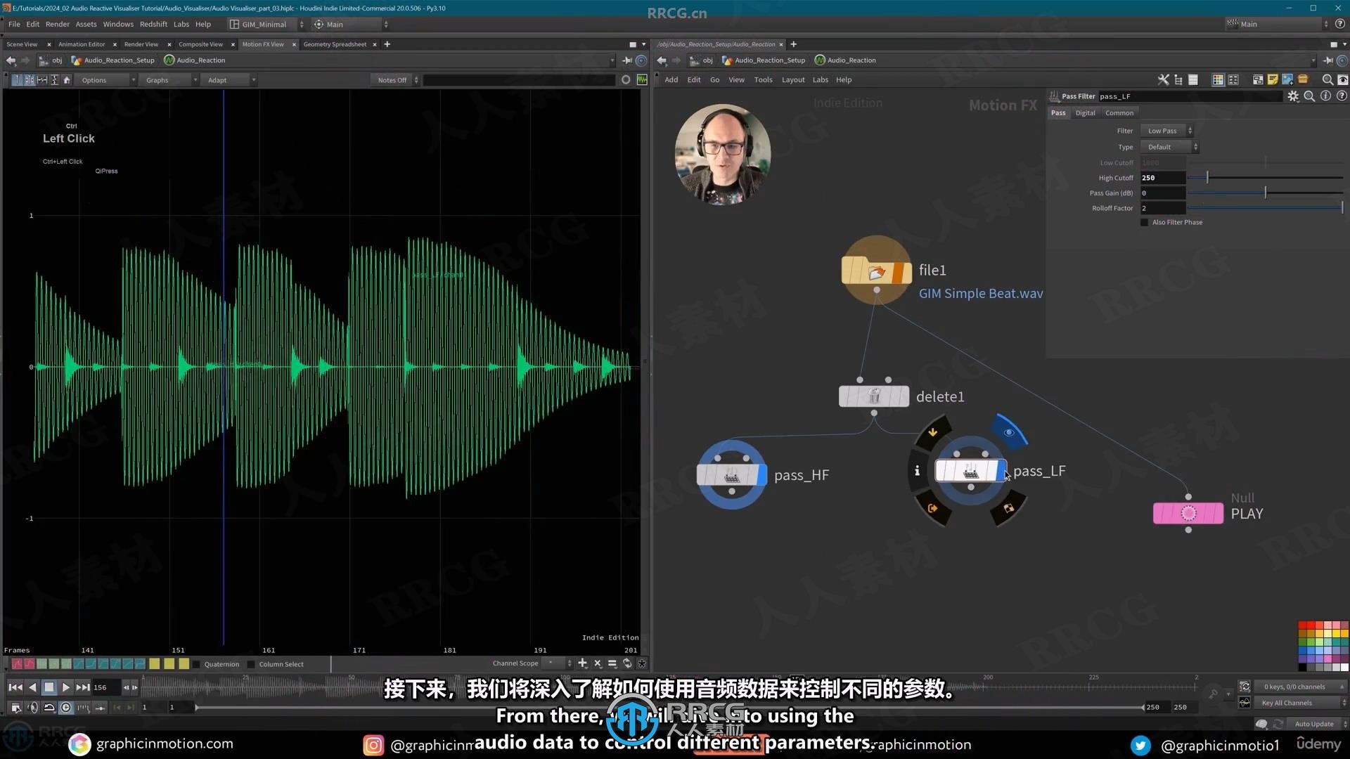 【中文字幕】Houdini音频驱动3D动态艺术视觉特效制作视频教程