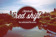 红色电影胶片调色预设PS动作Filmtastic RedShift PS Film Actions