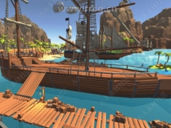 海盗岛卡通风格环境场景Unity游戏素材资源