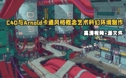 C4D与Arnold卡通风格概念艺术科幻环境制作视频教程