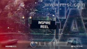 创意美丽光晕字母合成图片展示幻灯片相册动画AE模板Videohive Inspire Reel 20270...