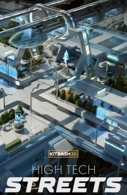 高科技城市街道景观建筑环境场景3D模型合集