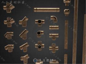 PBR模块化栏杆扶手工业道具3D模型Unity素材资源