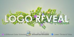 大自然树叶鲜花开放显示标志AE模板  Videohive Nature Logo Reveal 17072295