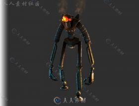 可爱的动画机器人角色3D模型Unity游戏素材资源