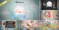 宝宝周岁啦相册动画AE模板 Videohive Birth Announcement Baby Photo Album 8338759