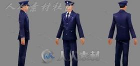 现实帅气男警察角色3D模型