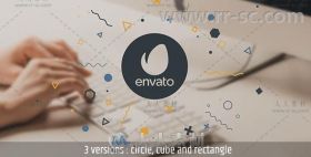 动感几何粒子形状显示标志Logo演绎AE模板Videohive Logo Reveal with Geometric P...