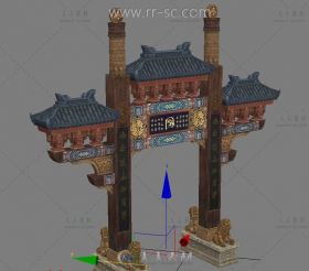 一个精美牌坊场景3D模型