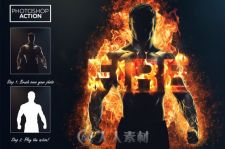 火焰背景特效PS动作Fire-Effect-Photoshop-Action