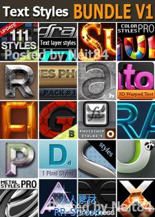 《极品字体效果样式专辑01》Graphicriver BUNDLE V1 Professional Styles for Designe