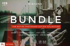 5款景色人物调色PS动作VISIONS - Photoshop Action Bundle