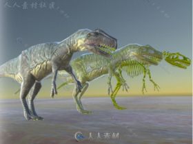 异型龙和骨架爬行动物角色3D模型Unity素材资源