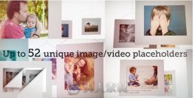 时尚白色相框家庭照片展示幻灯片相册动画AE模板Videohive White Frames Slideshow...