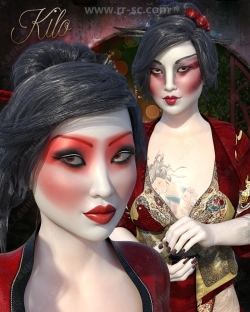不同颜色指甲精致妖艳彩妆纹身女性角色3D模型合集
