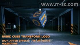 地下车库魔方转动标志展示Logo演绎AE模板 Videohive Rubik Cube Transform Logo 1...