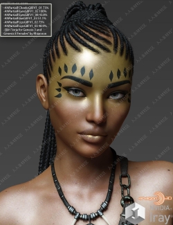 多组妆容造型面部形态成熟女性3D模型