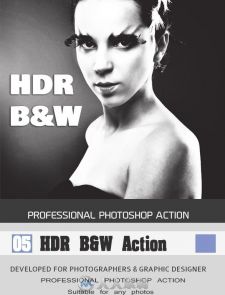 5组HDR高动态范围图像处理PS动作GraphicRiver - 05 HDR B&W Action 11278106