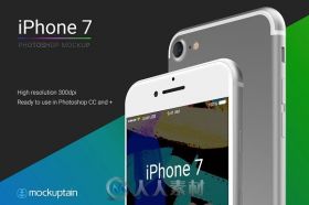 白色iphone7展示PSD模板