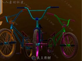 可定制颜色的BMX自行车模型Unity3D素材资源