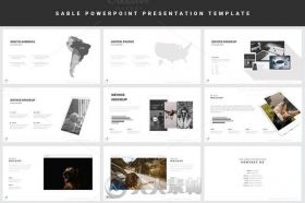 黑白主题PPT模板Sable Powerpoint Template