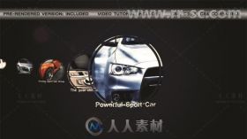 圆形图片展示现代酷炫跑车幻灯片相册动画AE模板Videohive Sport Car Slideshow 31...