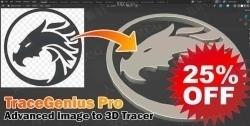 Tracegenius Pro图像转3D神器Blender插件V1.0版