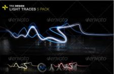 5组漂亮光线路径PSD模板 GraphicRiver Light Trails 5 Pack 87227