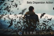 蝙蝠消散人物肖像特效PS动作Bats-Dispersion-Action