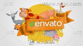 可爱卡通粘土农场动物展示标志Logo演绎AE模板Videohive Clay Farm Animals 15414366