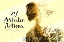 20种人物肖像处理特效合辑PS动作20 Artistic Actions