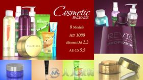 现代化妆品展示宣传视频包装AE模板 Videohive Cosmetic Package Template 19190180