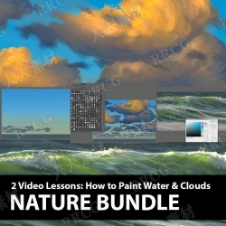 Arron艺术家云与水自然环境数字绘画视频教程