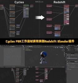 Cycles PBR工作流材质转换到Redshift Blender插件V1.0.11版