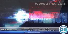 科技感数字毛刺失真效果标志展示Logo演绎AE模板 Videohive Digital Glitch Disto...